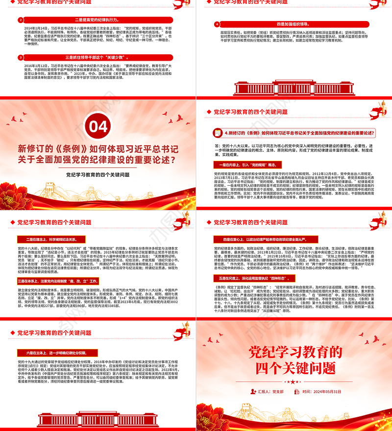 党纪学习教育的四个关键问题PPT党建风党的纪律建设专题党课