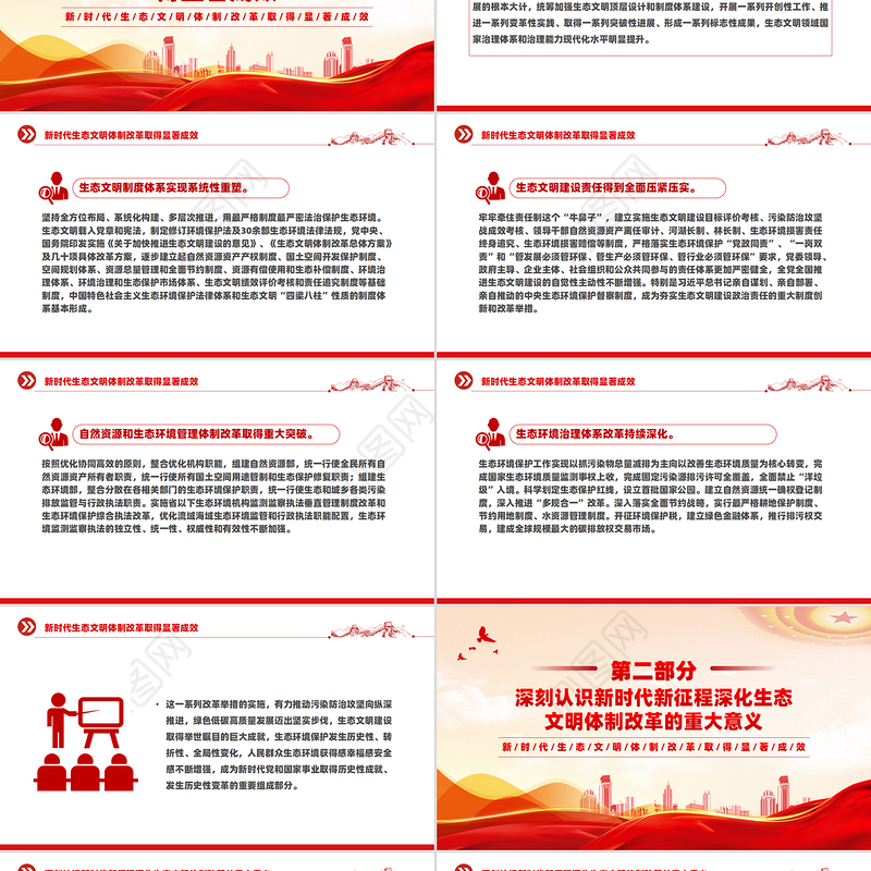 2024深化生态文明体制改革PPT党政风生态文明建设党课