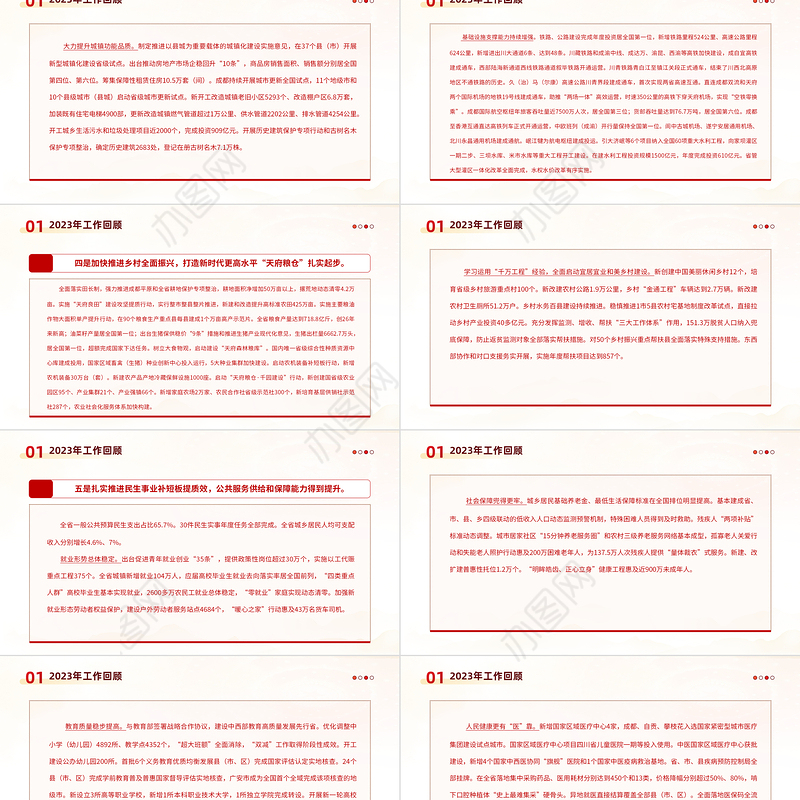一文读懂2024四川省政府工作报告PPT红色精美政府工作汇报党课