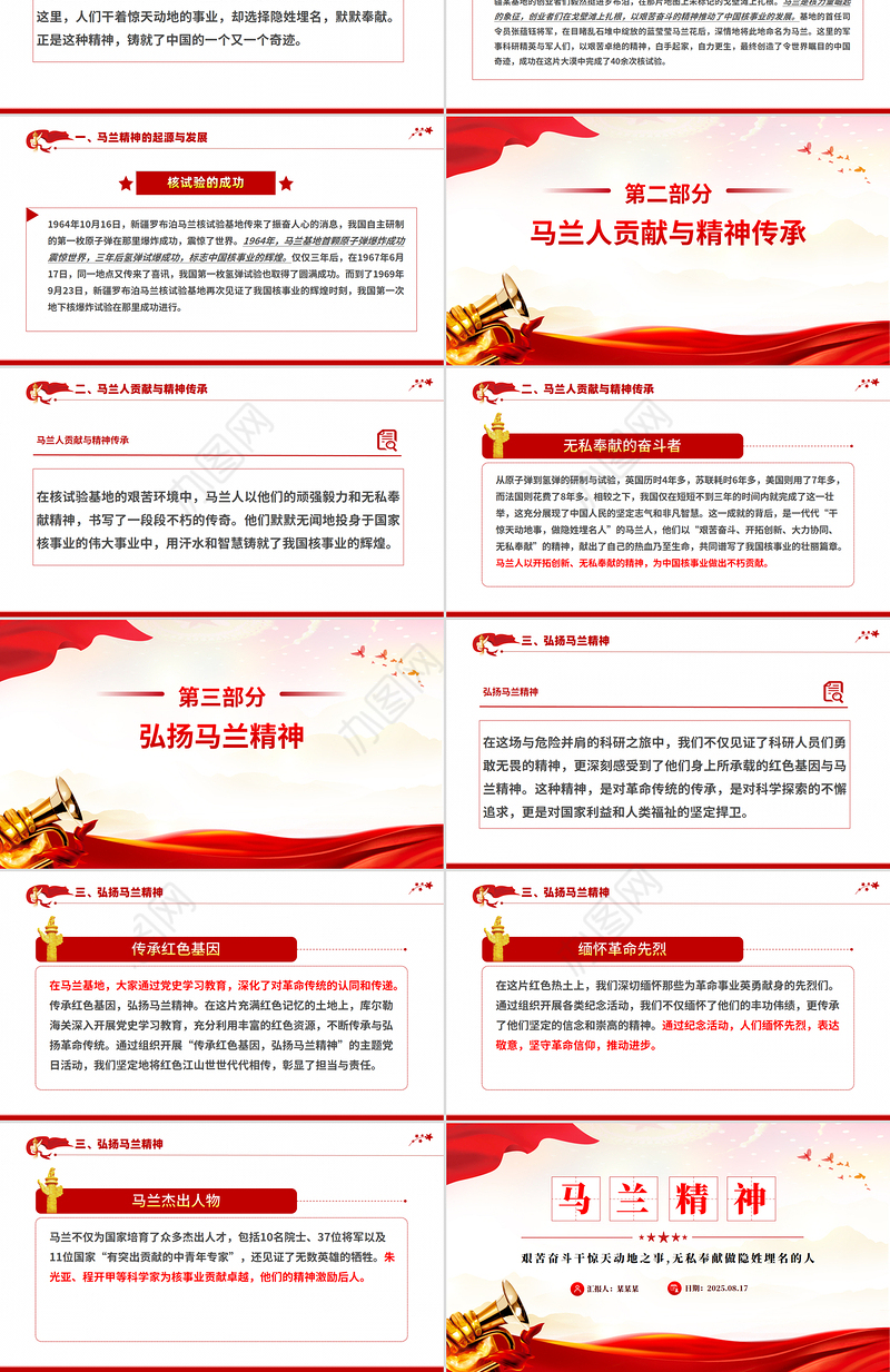 重温马兰精神PPT中国精神系列党课课件