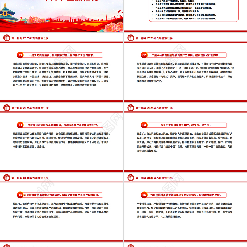 红色精美中央经济工作会议释放的重要信号PPT党课