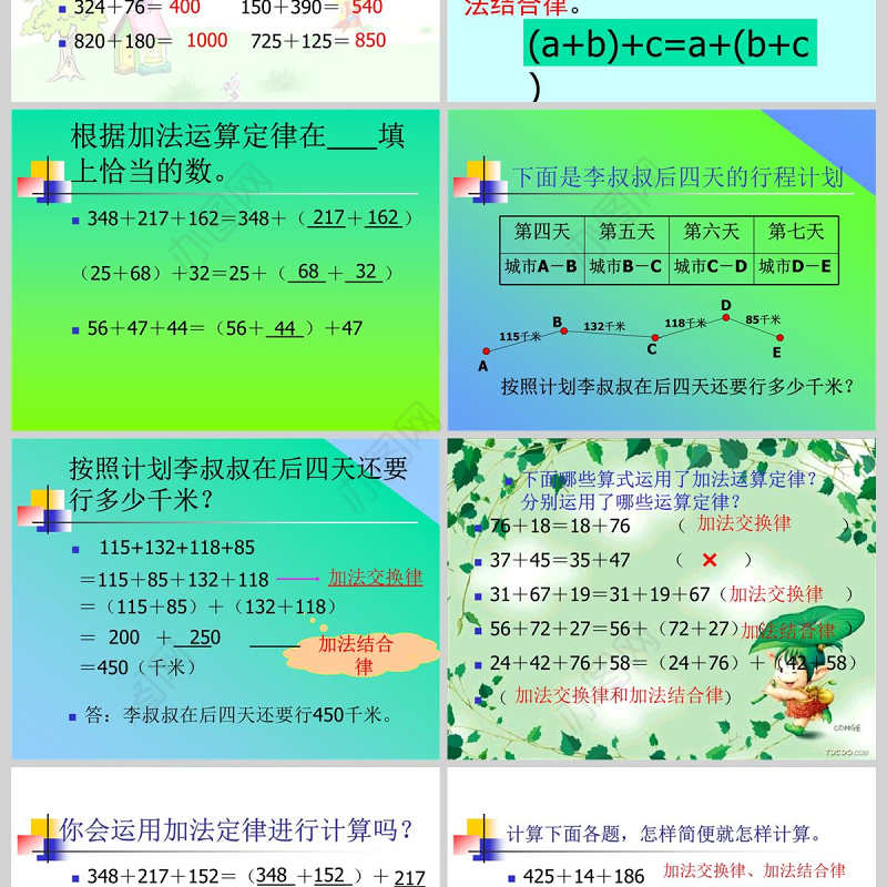  《加法运算定律的运用》PPT课件（人教版数学四年级下册）