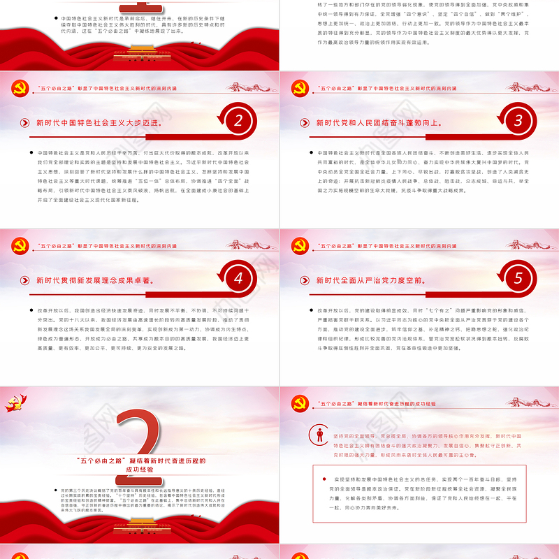 “五个必由之路”是新时代伟大飞跃的成功之路PPT红色党政风深入学习五个“必由之路”系列党课