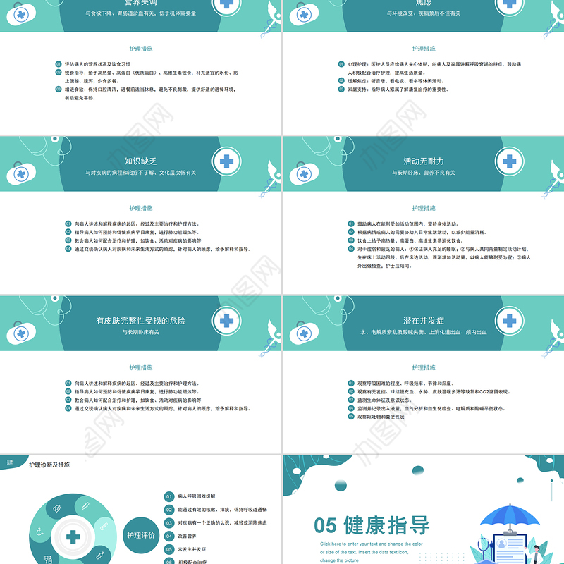 2022呼吸衰竭的护理查房PPT清新商务护理查房通用PPT
