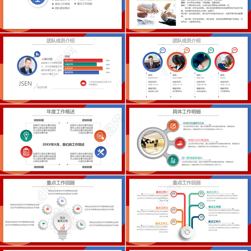 多彩述职报告年终总结年终报告工作总结工作计划ppt
