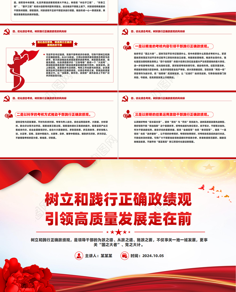 党建风树立和践行正确政绩观引领高质量发展走在前PPT党课课件