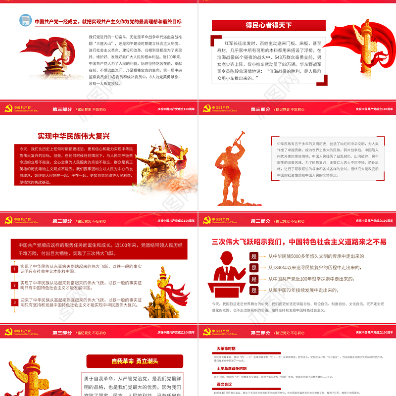 铭记党史不忘初心PPT红色党政风七一建党节热烈庆祝中国共产党成立101周年专题党课课件模板