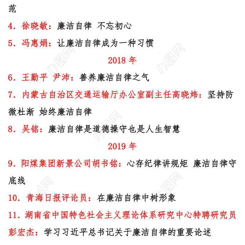 八个专题:“廉洁自律”专题研讨发言汇编廉洁教育