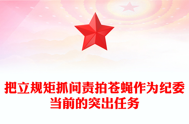 把立规矩抓问责拍苍蝇作为纪委当前的突出任务