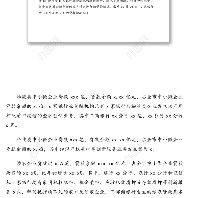 人民政府关于市金融创新服务中小微企业专题调研报告(市级)