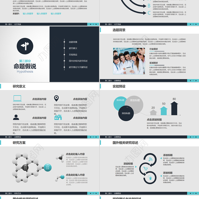 2022生物医学工程医疗医药专业通用论文答辩PPT清新商务风医疗医学通用PPT模板