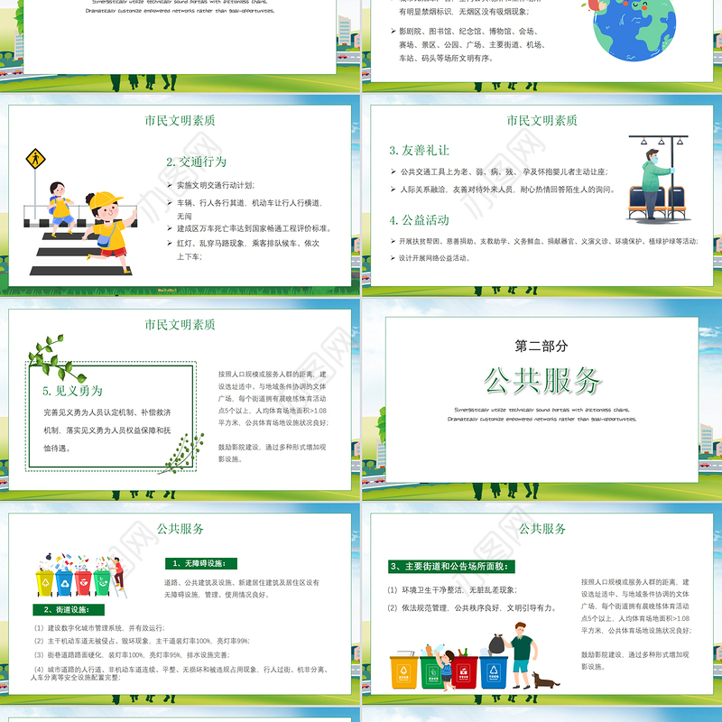 绿色创建文明城市我们共同努力PPT模板