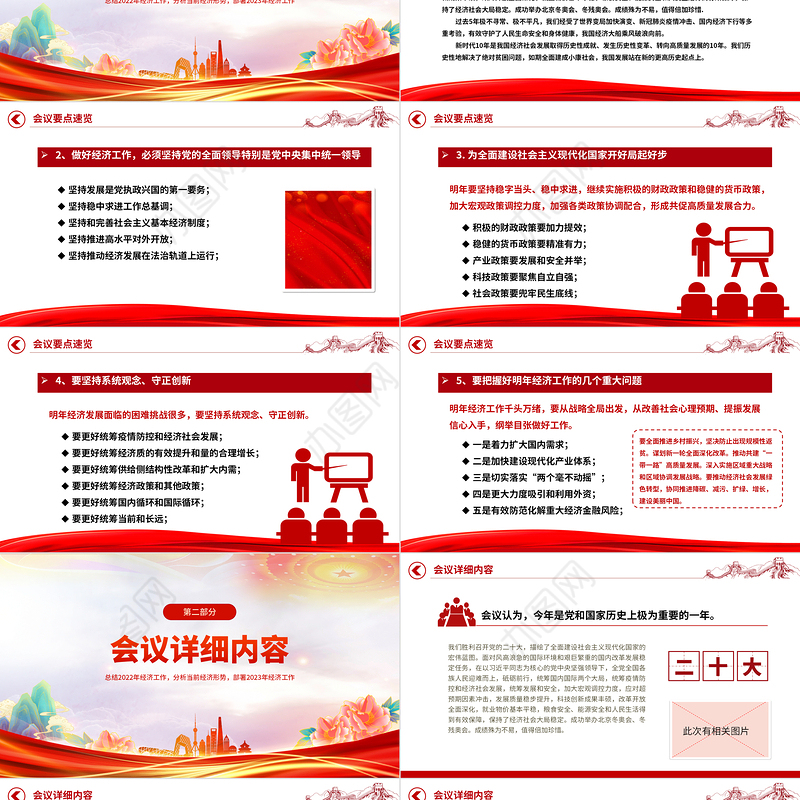 2023中央经济工作会议精神PPT红色大气总结2022年经济工作分析当前经济形势部署2023年经济工作专题课件