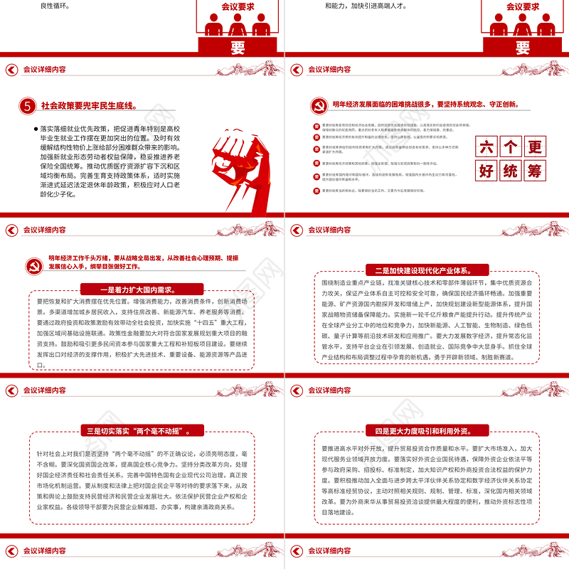 2023中央经济工作会议精神PPT红色大气总结2022年经济工作分析当前经济形势部署2023年经济工作专题课件