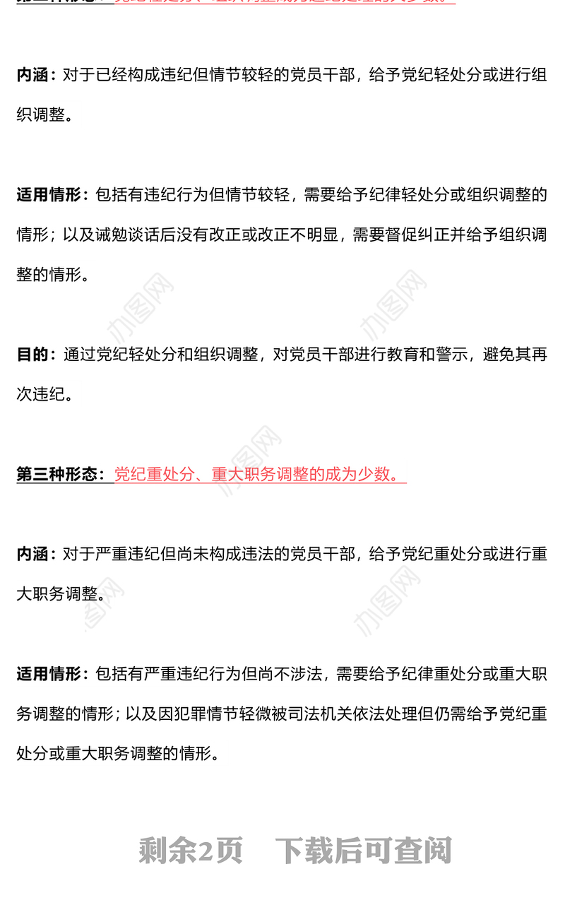 精美大气2024党内监督执纪的四种方式四种形态”PPT“微党课课件(讲稿)