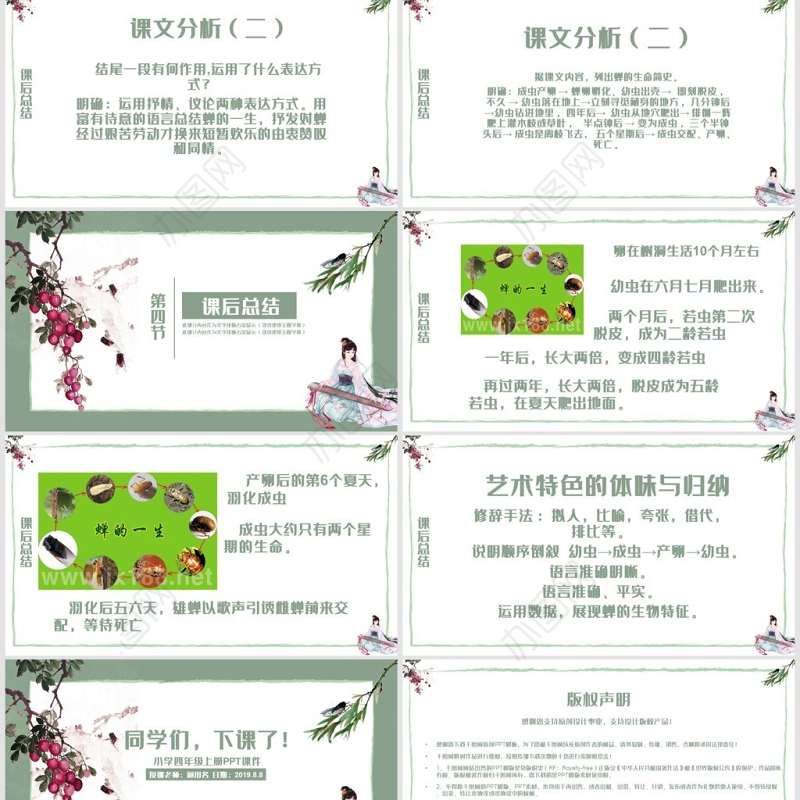 小学四年级上册PPT课件范本-蝉