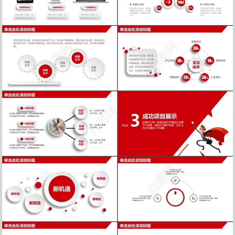 红色大气公司年度工作总结汇报PPT