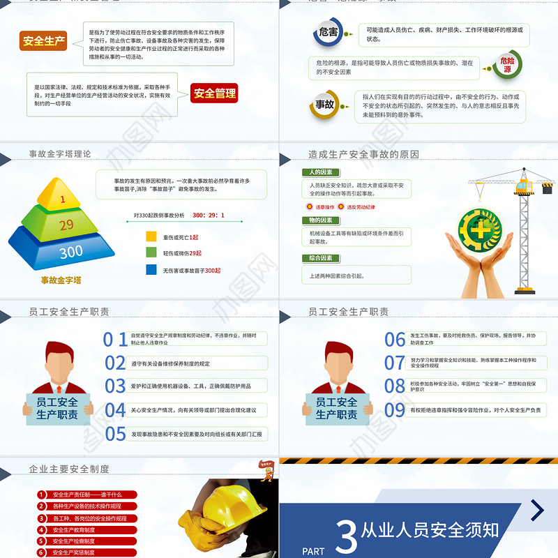 2021安全生产月PPT简洁风落实安全责任推动安全发展PPT模板