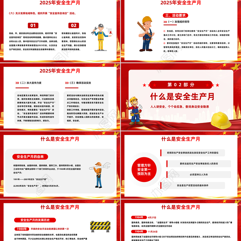 2025人人讲安全个个会应急查找身边安全隐患PPT简约大气风全国第24个安全生产月专题课件模板下载