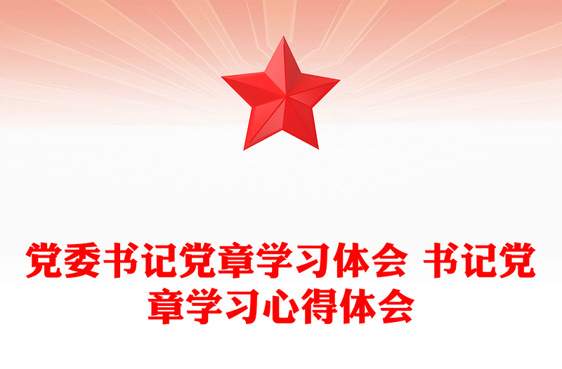 党委书记党章学习体会 书记党章学习心得体会