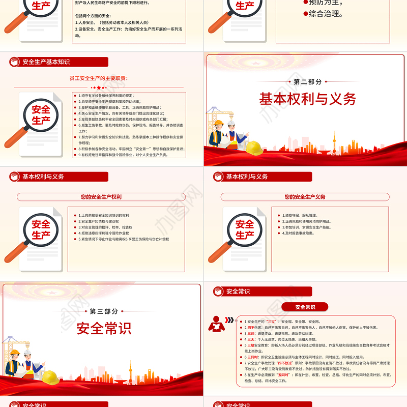 2024安全生产应急科普知识大全PPT大气创意以人为本安全第—安全科普课件