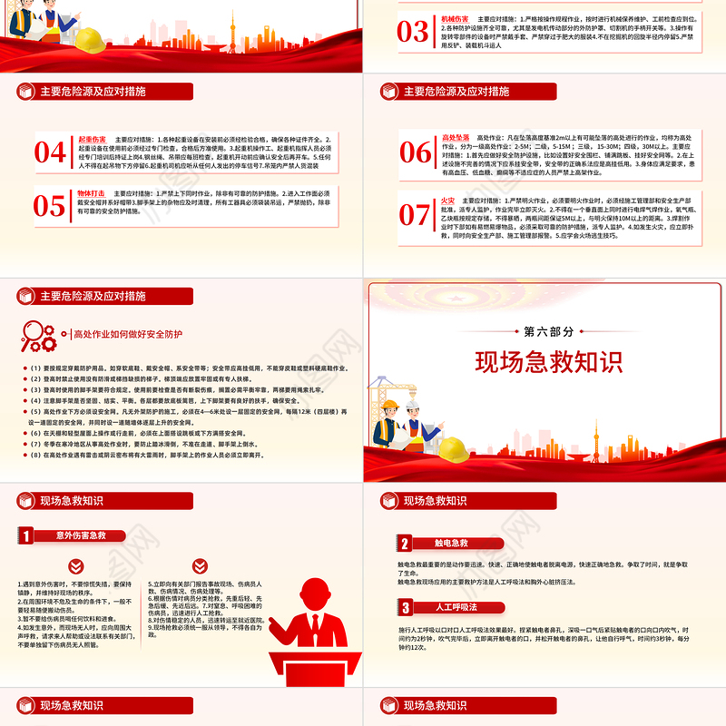 2024安全生产应急科普知识大全PPT大气创意以人为本安全第—安全科普课件