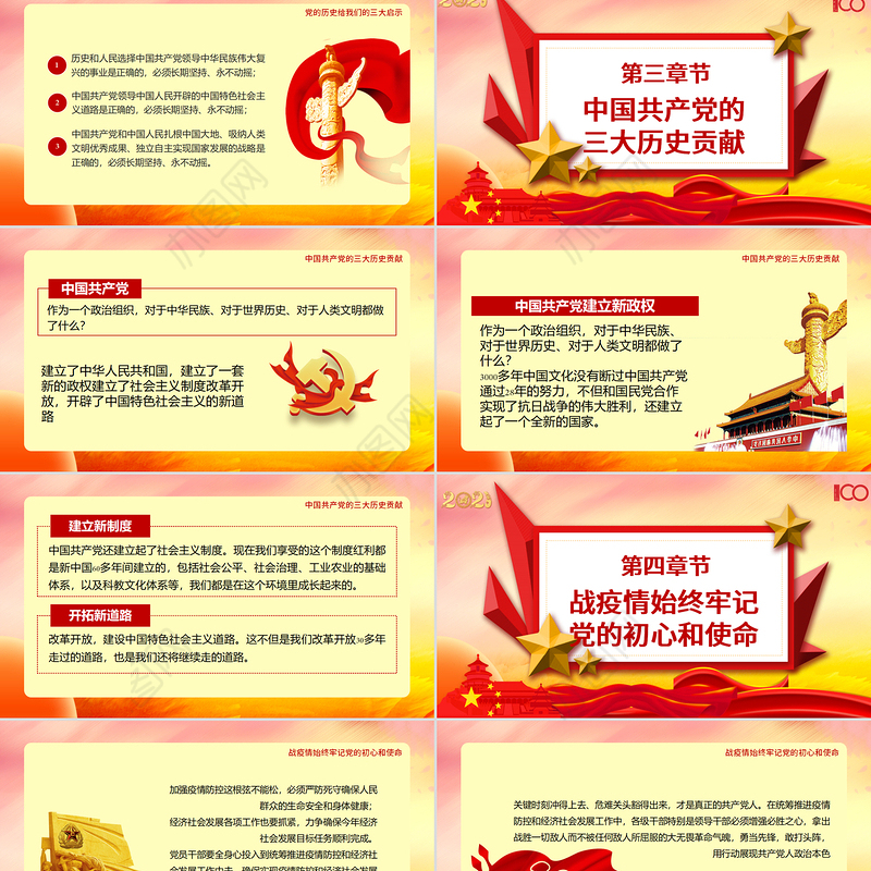 庆祝中国共产党建党100周年七一党课建党伟业党史党课PPT模板