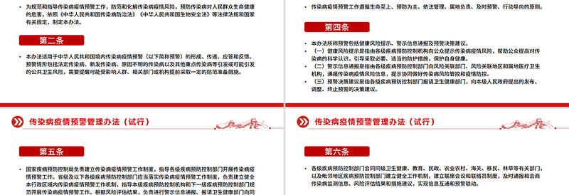 简洁大气《传染病疫情预警管理办法（试行）》PPT课件