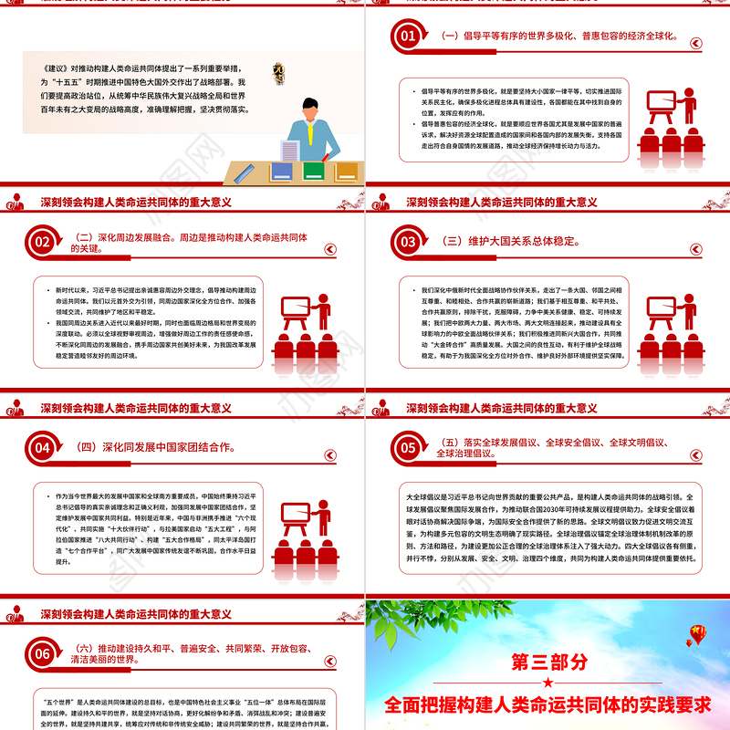 推动构建人类命运共同体PPT二十届四中全会系列党课下载