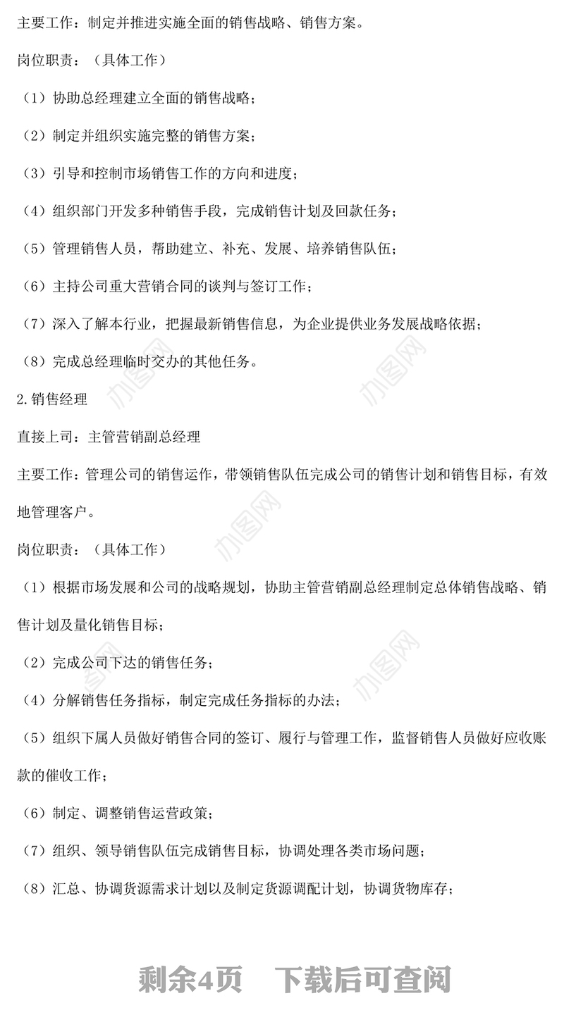 销售管理制度Word版