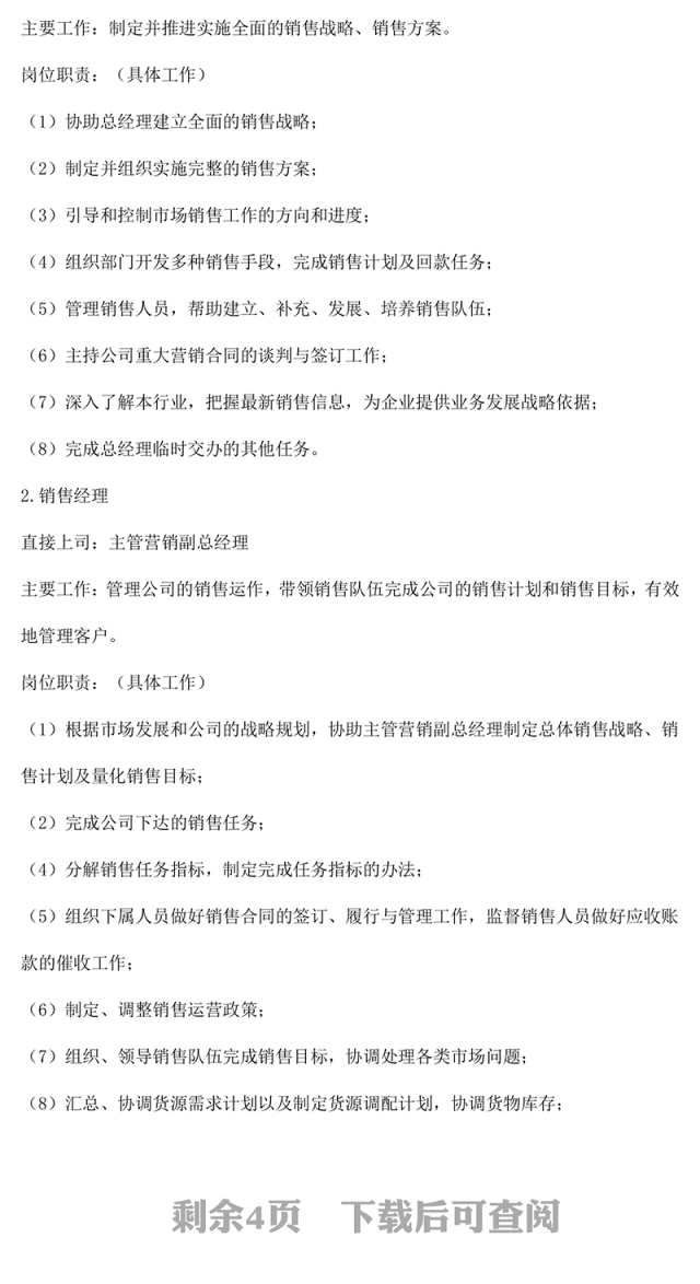 销售管理制度Word版