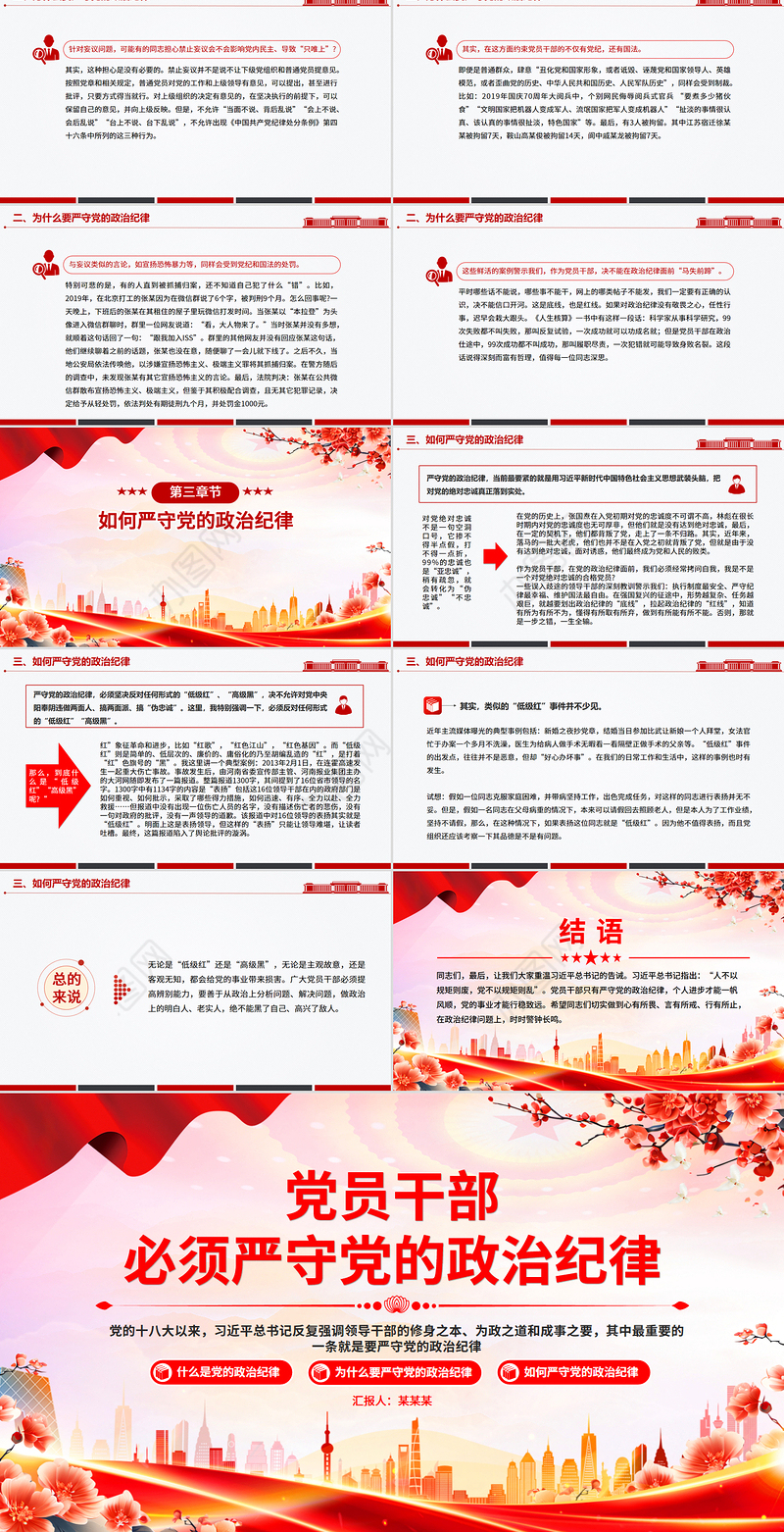 党员干部必须严守党的政治纪律PPT党课下载