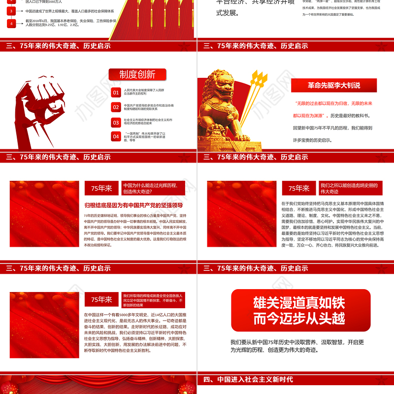 2024年新中国成立75周年PPT精美红色举国同庆盛世华诞喜迎国庆党课下载