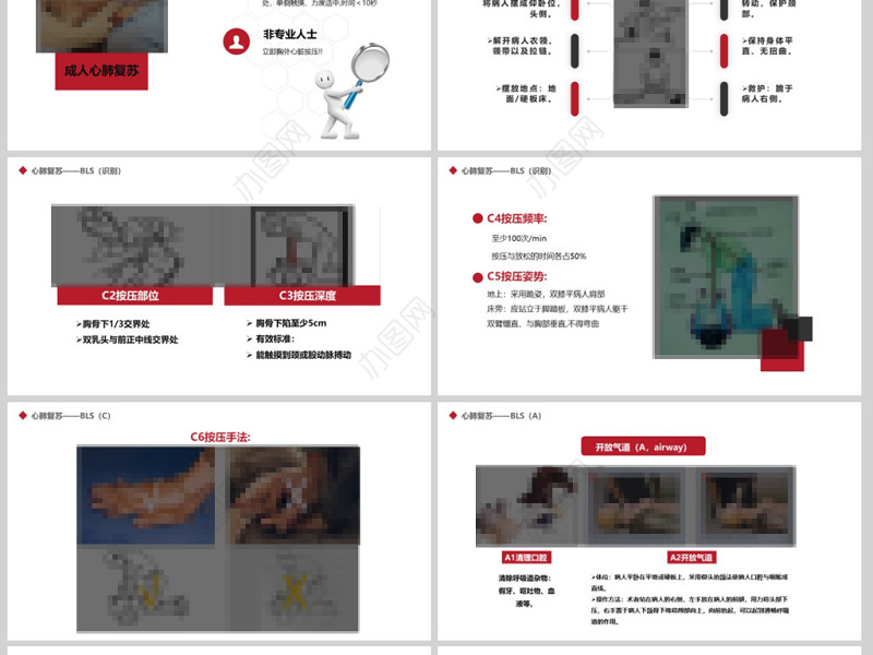 原创心肺复苏急诊医学医疗护理PPT模板-版权可商用