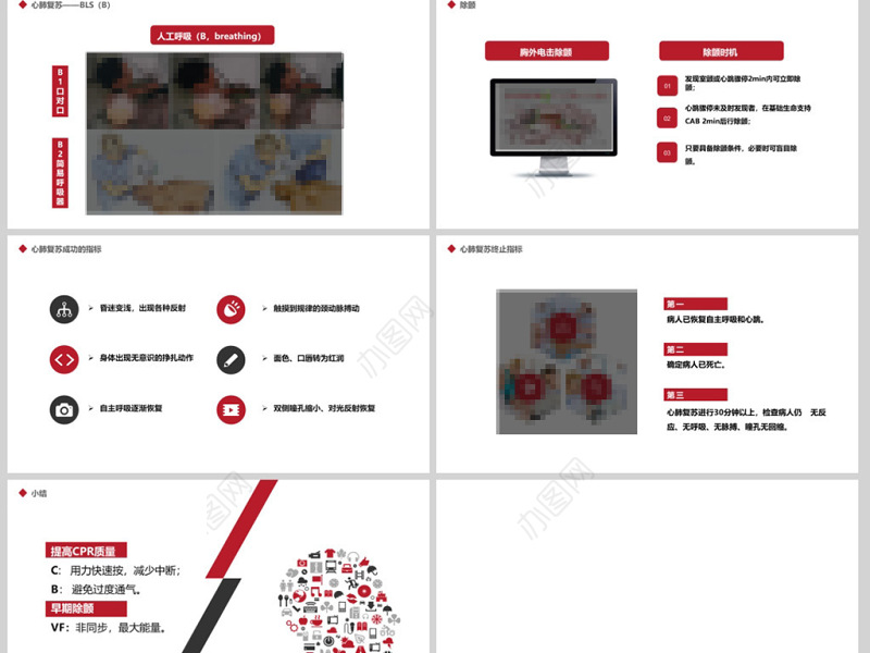 原创心肺复苏急诊医学医疗护理PPT模板-版权可商用