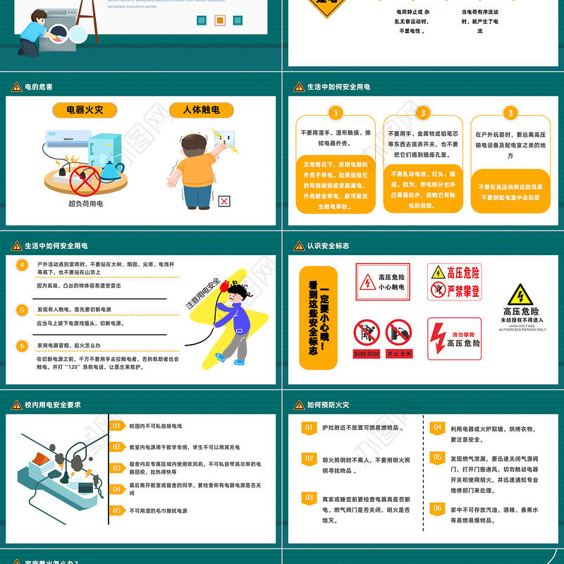 2022冬季用电防火安全指南PPT卡通风冬季用电防火安全指南主题班会课件模板