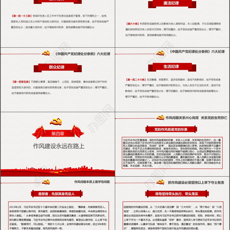 红色大气作风建设永远在路上廉政ppt