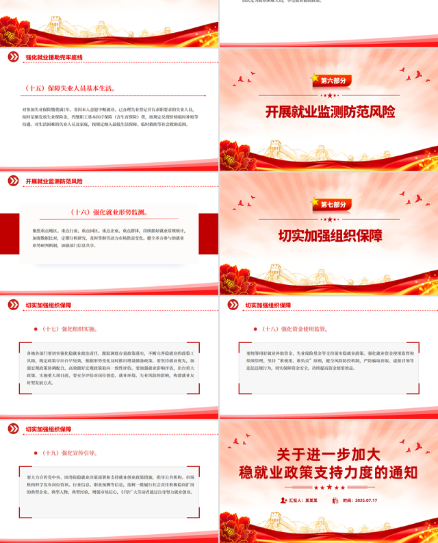 进一步加大稳就业政策支持力度的通知PPT模板