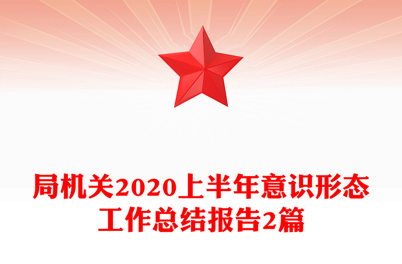 局机关2020上半年意识形态工作总结报告2篇