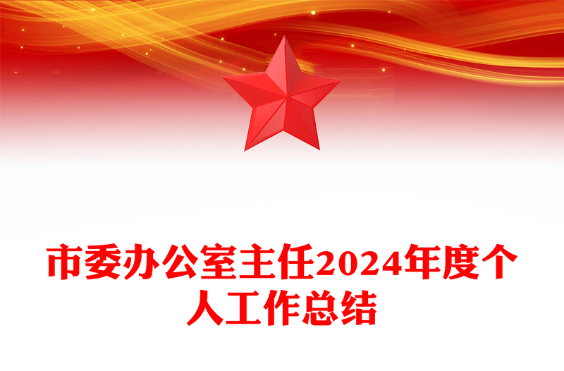市委办公室主任2024年度个人工作总结
