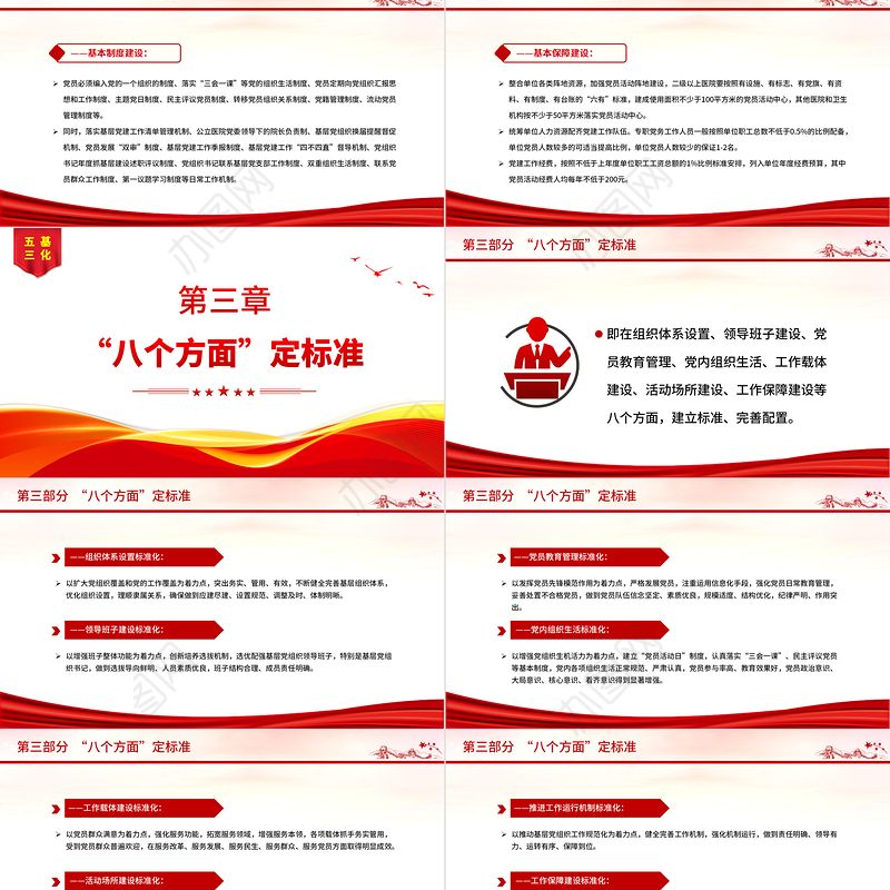 2022五基三化PPT红色简洁基层党建五基三化建设应知应会党员学习教育专题课件