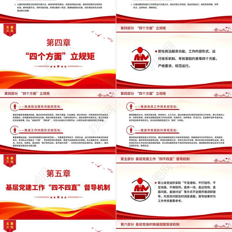 2022五基三化PPT红色简洁基层党建五基三化建设应知应会党员学习教育专题课件