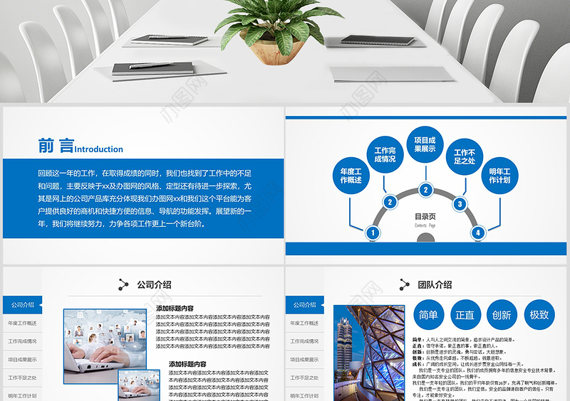 2019猪年微立体大气年终总结工作汇报PPT模板