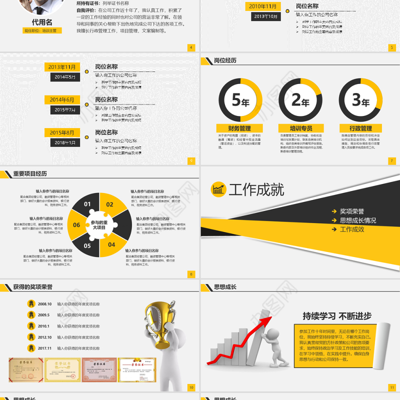 原创个人求职简历岗位竞聘竞选报告PPT-版权可商用