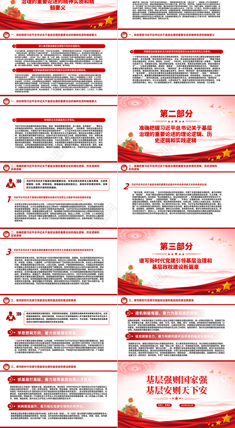 党建风基层治理之基层强则国家强基层安则天下安PPT党课