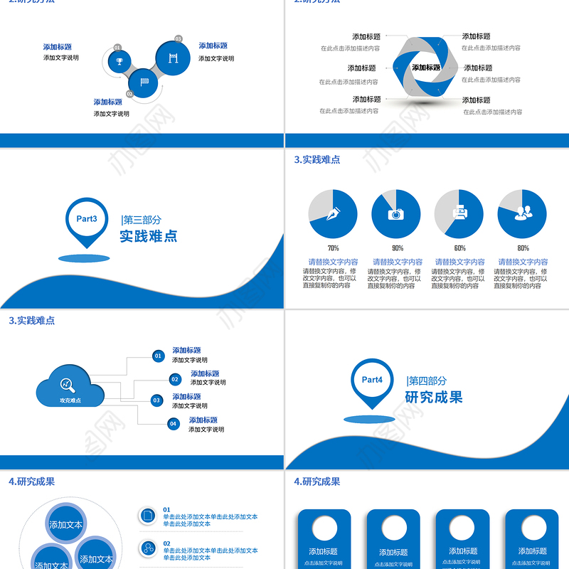 2020年蓝色简洁实用大学毕业论文答辩PPT模板