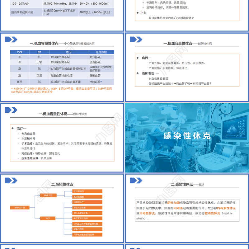 2022低血容量性休克及感染性休克的概率PPT个性清新医疗教学各种疾病医理PPT模板下载