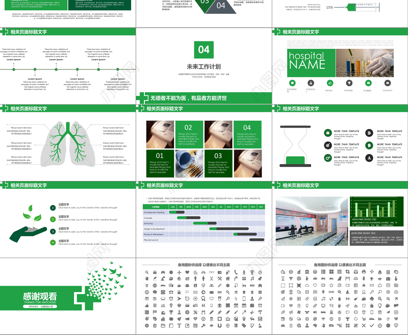 医院年度季度工作报告ppt模板