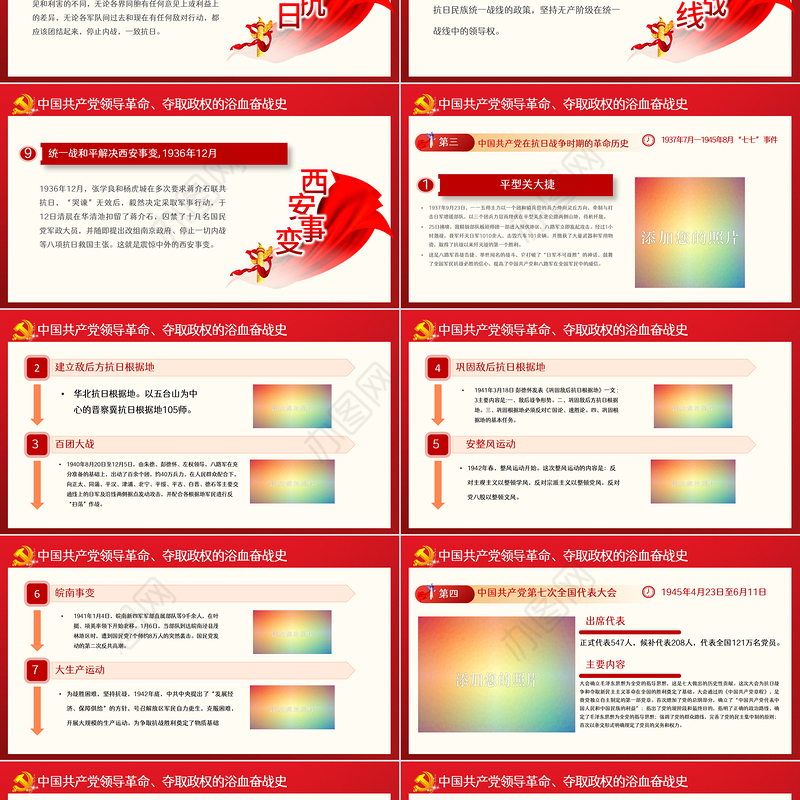 峥嵘百年光辉历程PPT红色大气风热烈庆祝中国共产党成立101周年七一建党节党史教育专题党课课件模板