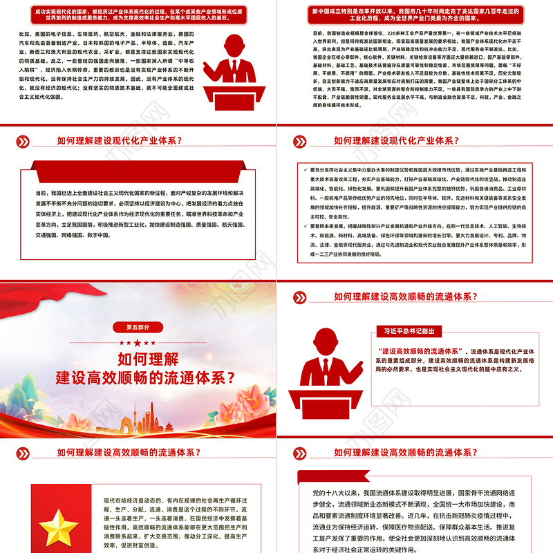 2023大会报告辅导百问（第30—37问）关于中国式现代化PPT大气精美风党员干部学习教育专题党课课件模板